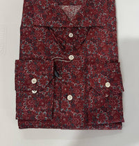 Emanuel Berg Men's Long Sleeve Button Down Shirt in dark red - men's shirt