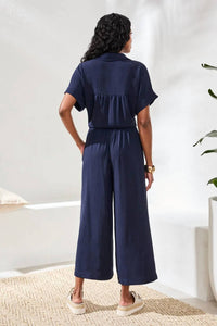 Tribal - Airflow Pleated Pants With Elastic Waistband