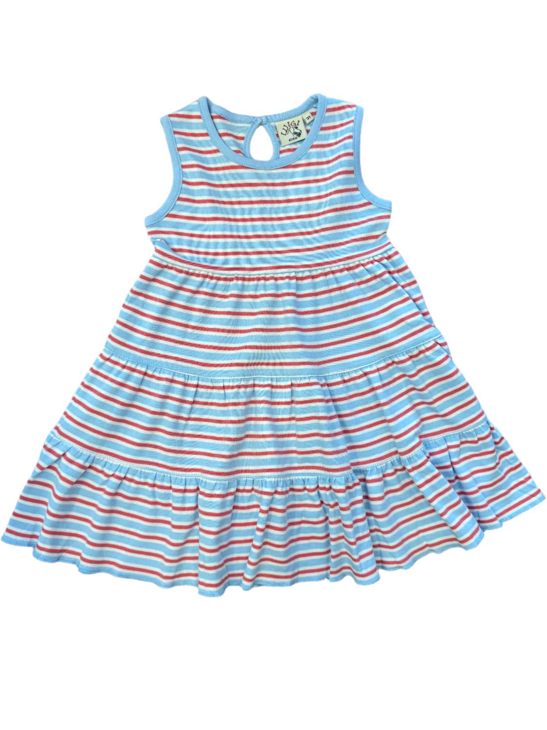 Luigi Kids - Girl's Tiered Sleeveless Dress