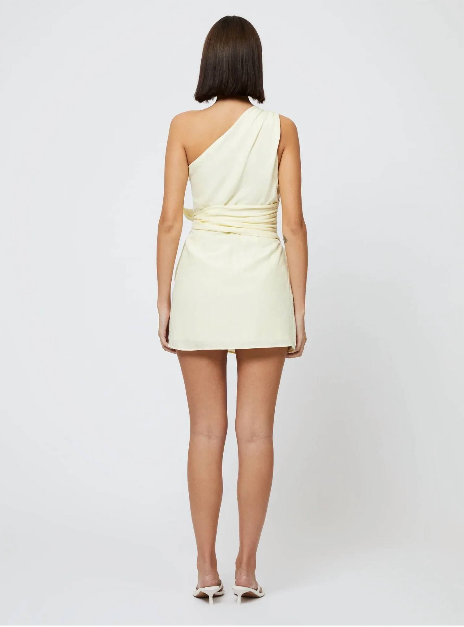 French Connection - Birdie Linen Shoulder Tie Mini Dress