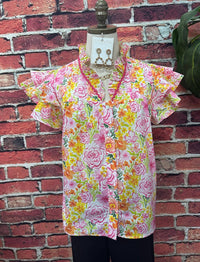 Jodifl Women's Floral Me Pretty Blouse - women's blouse