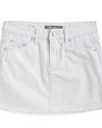 tractr Girl's Lisa Mini Fray Hem Skirt in white - kids' skirt - detail view