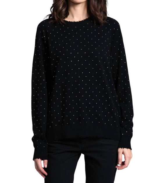 Minnie Rose - Cashmere Stretch Studded Crew Sweater