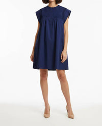 She + Sky - Drop Shoulder Pintuck Detail Mini Dress