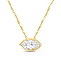 Diana M Jewels - Women's East West Marquise Bezel Lab-grown Diamond Pendant Necklace (2.00 Ctw)