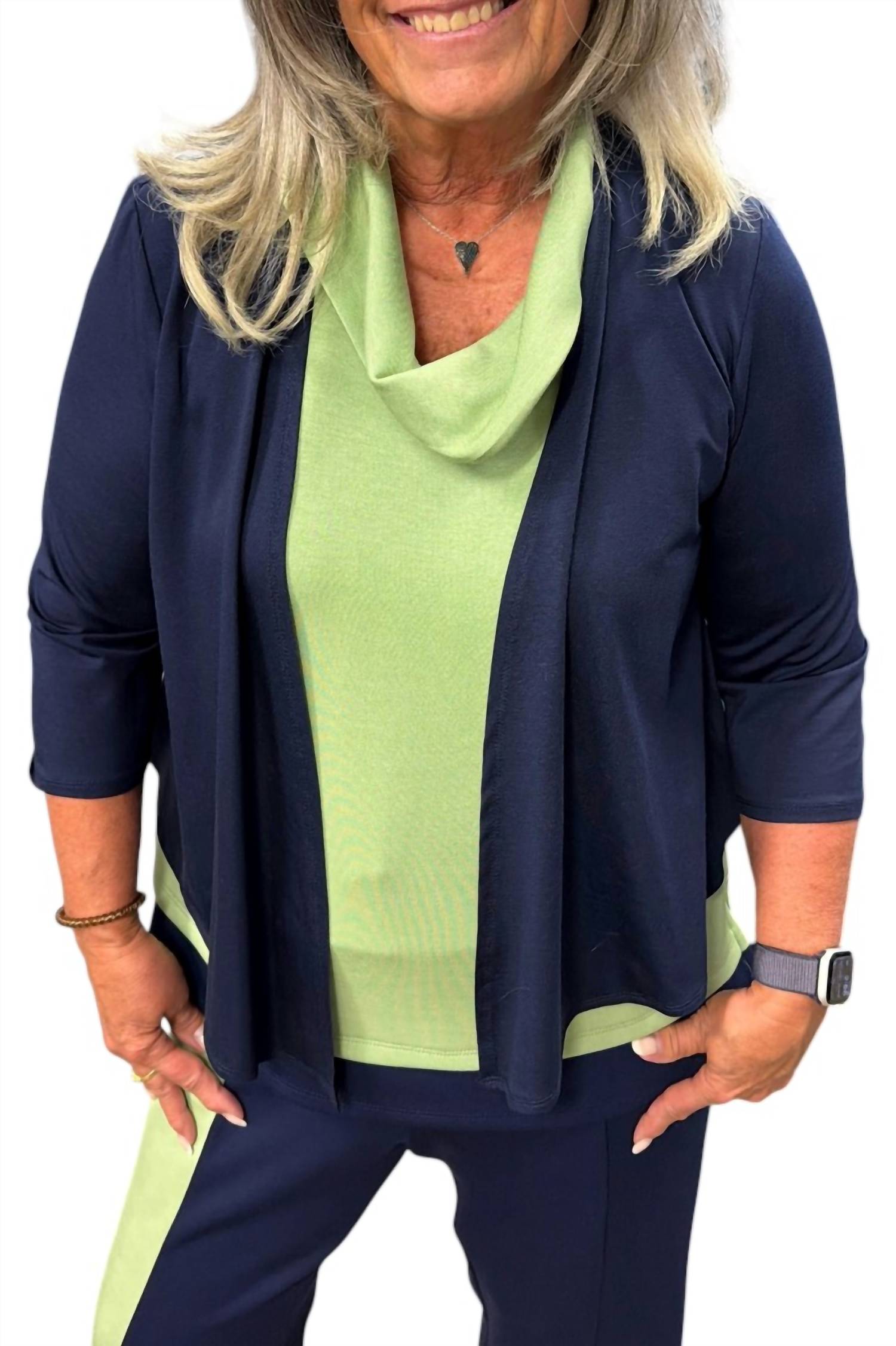 Pure Essence - Three Quarter Sleeve Cover Up Cardigan