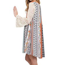 Kori - Mixed Print Lace Dress