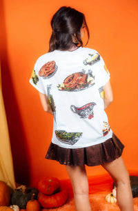 QUEEN OF SPARKLES Queen Of Turkey Tee in white - women's t-shirt - alternate view