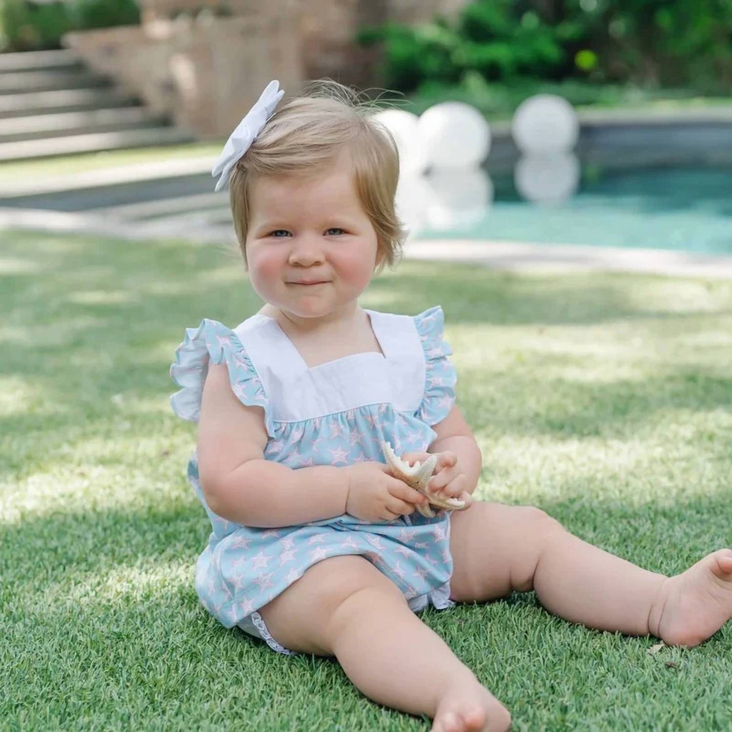 Lila + Hayes - Girl's Annie Seaside Starfish Bloomer Set