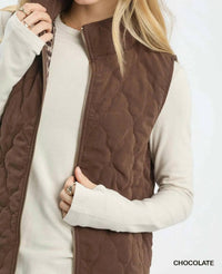 Umgee - Quilted Zip Up Vest