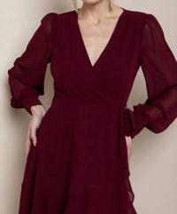 Long Sleeve Wrap Dress