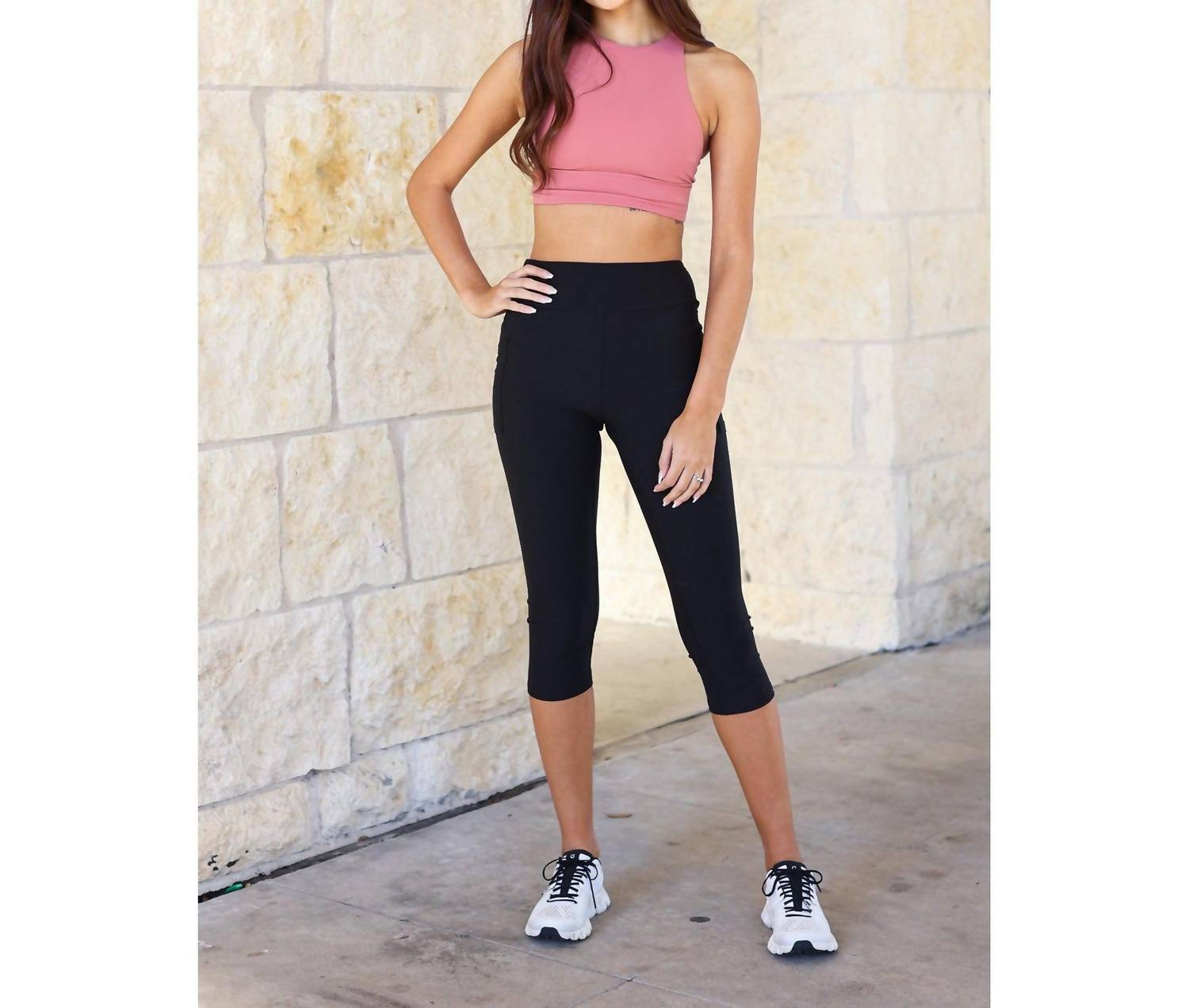 Julia Rose Cassandra Capri Leggings With Pockets in black - women's pants - view 5