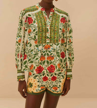 Farm Rio - Sand Garden Tapestry Blouse