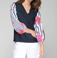 Vilagallo - VILAGALLO PRINT SLEEVE SWEATER