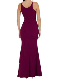 Dress The Population - Iris Slit Crepe Evening Gown
