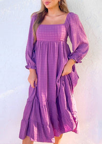 In The Beginning - Puff Sleeve Midi Dress