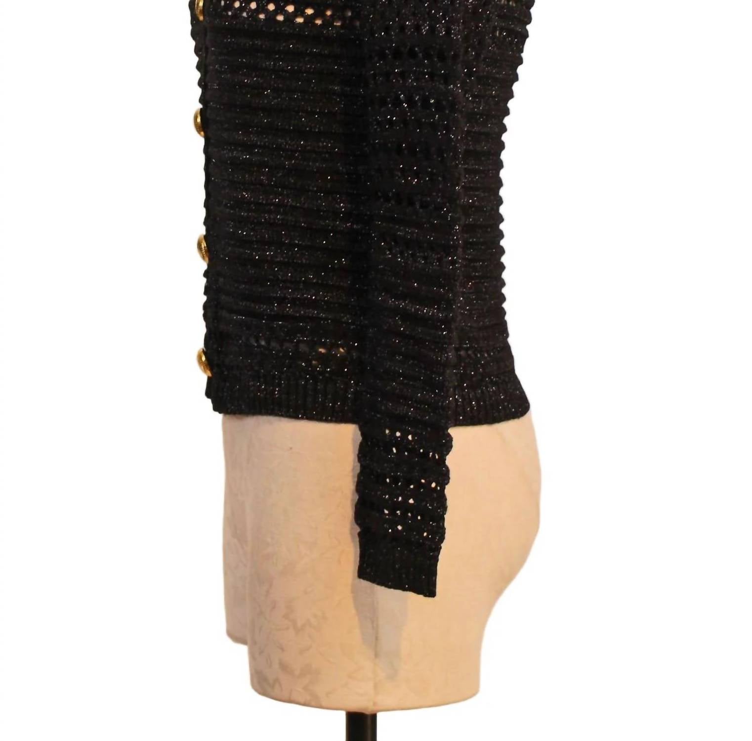 Zero Degrees Celsius - Women's Lurex Crop Long Sleeve Cardigan