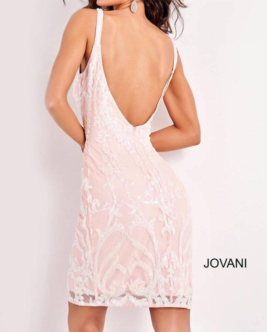 Jovani - Two-way Sequin Short Dress