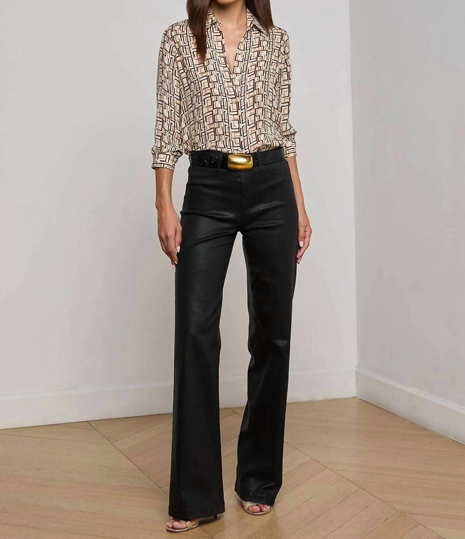 L'Agence - Women's Nina Long Sleeve Geo Print Blouse