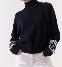 Wispr - Geo Mock Neck Sweater