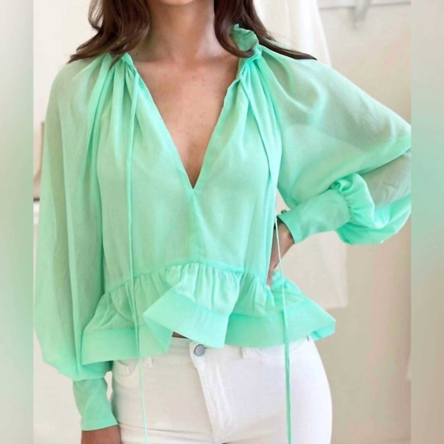 ELLIATT Narrative Top in mint - women's blouse