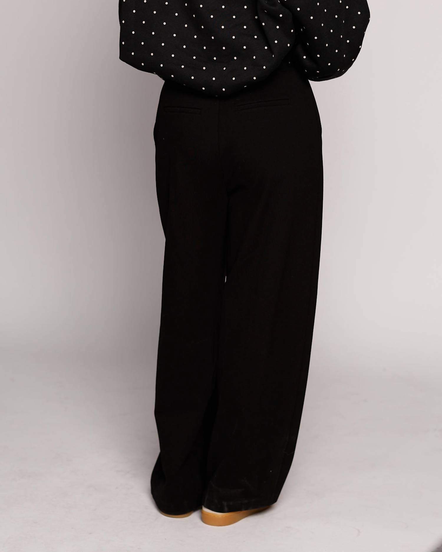 PISTOLA Eden Pleated Ponte Trouser in night out 1 - women's pants - detail view