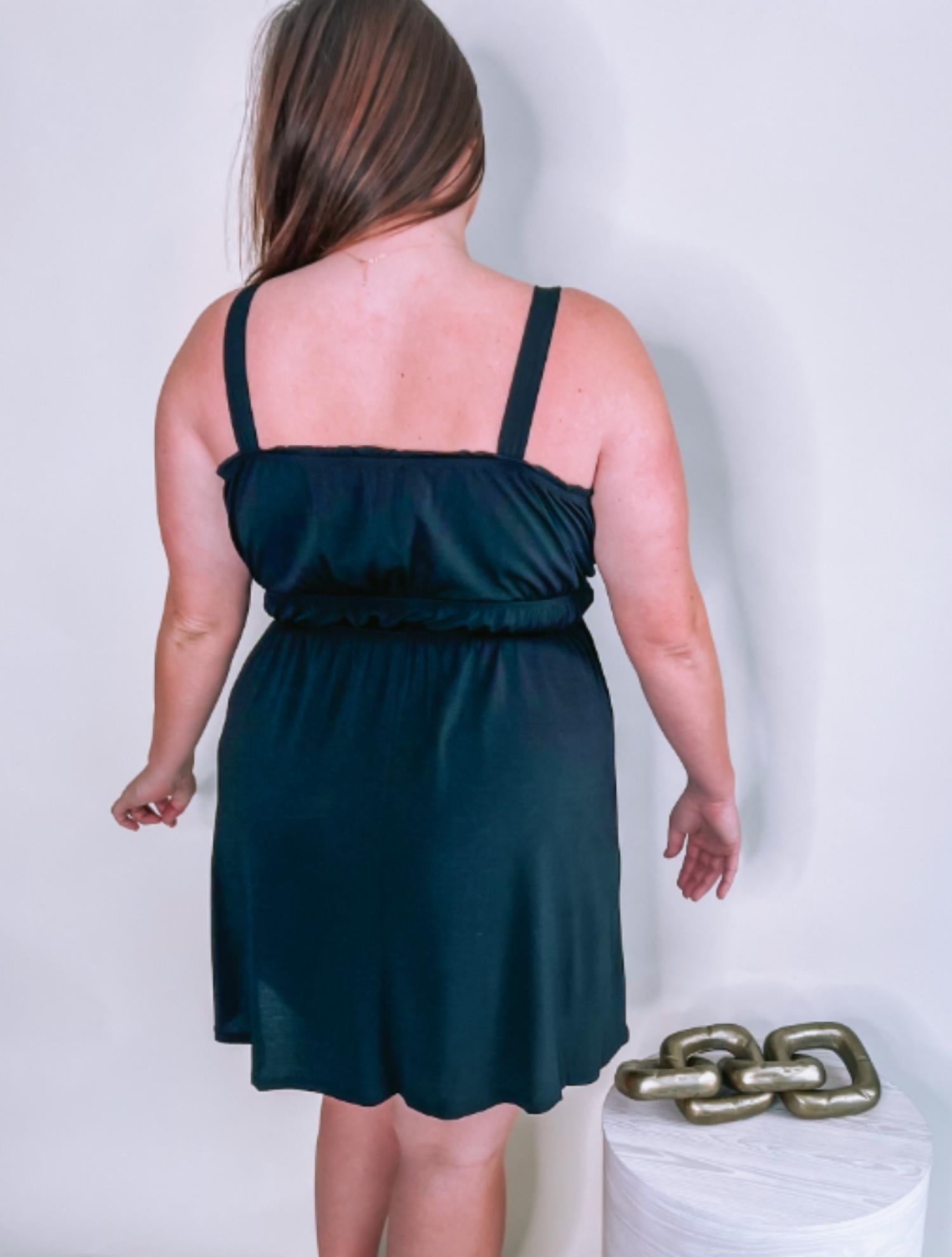 Gilli - Plus Size Sleeveless Ruched Mini Babydoll Dress