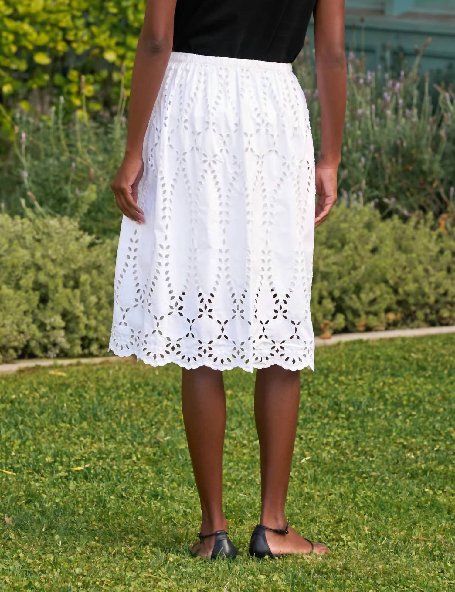 Frank & Eileen - Grace Eyelet Midi Skirt