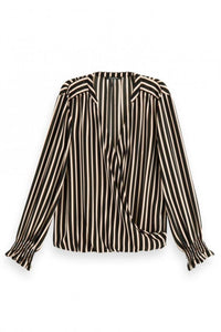 Scotch & Soda - Wrap-Over Top With Smocked Cuff