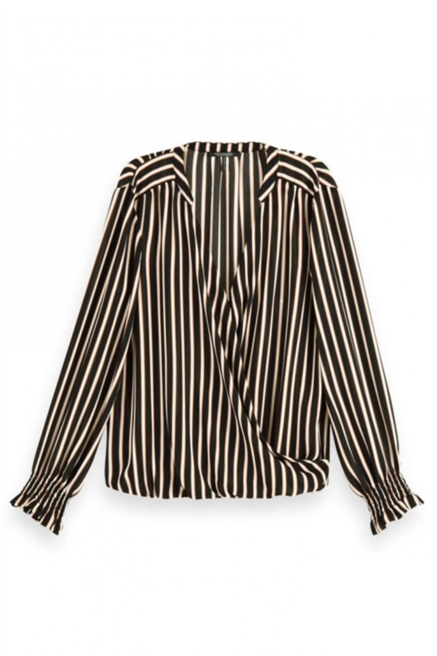 Scotch & Soda - Wrap-Over Top With Smocked Cuff
