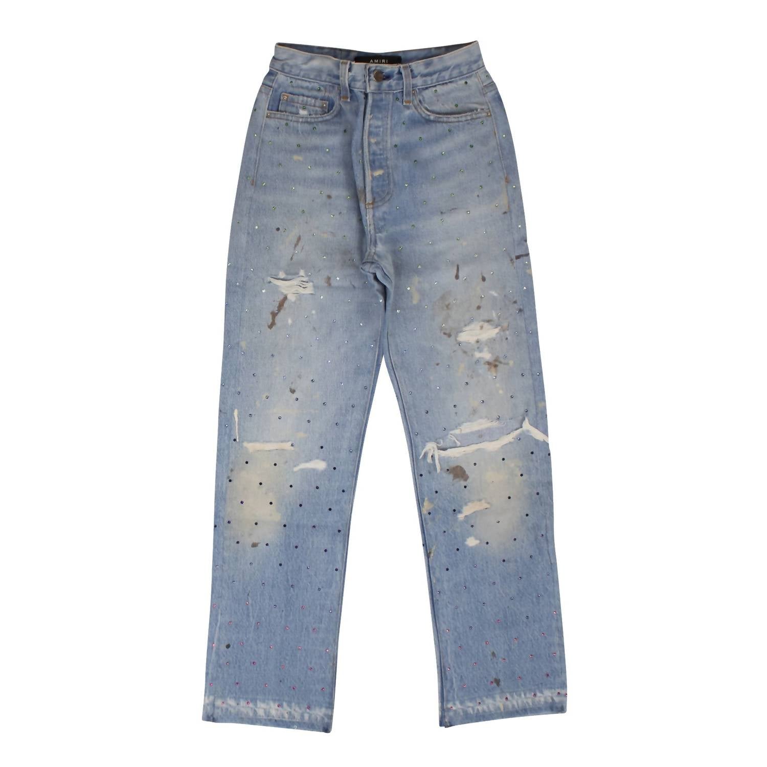 Amiri - Women's Gradient Crystal Recon Denim Jeans
