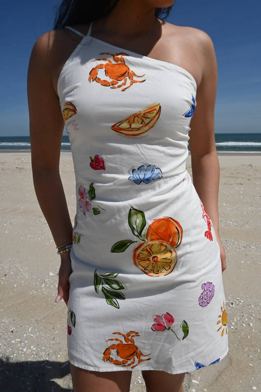 Pretty Garbage - Summer Print One Shoulder Mini Dress