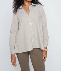 Renuar - Button Down Long Sleeve Stripe Top