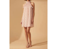 Skylar Rose Polka Dot Halter Mini Dress in blush combo - women's dress