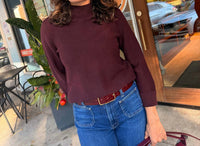Repeat Cashmere - Quarter Sleeve Cotton Mockneck Top