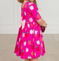 Rufflebutts - Girls Apple of My Eye Short Sleeve Knit Twirl Dress