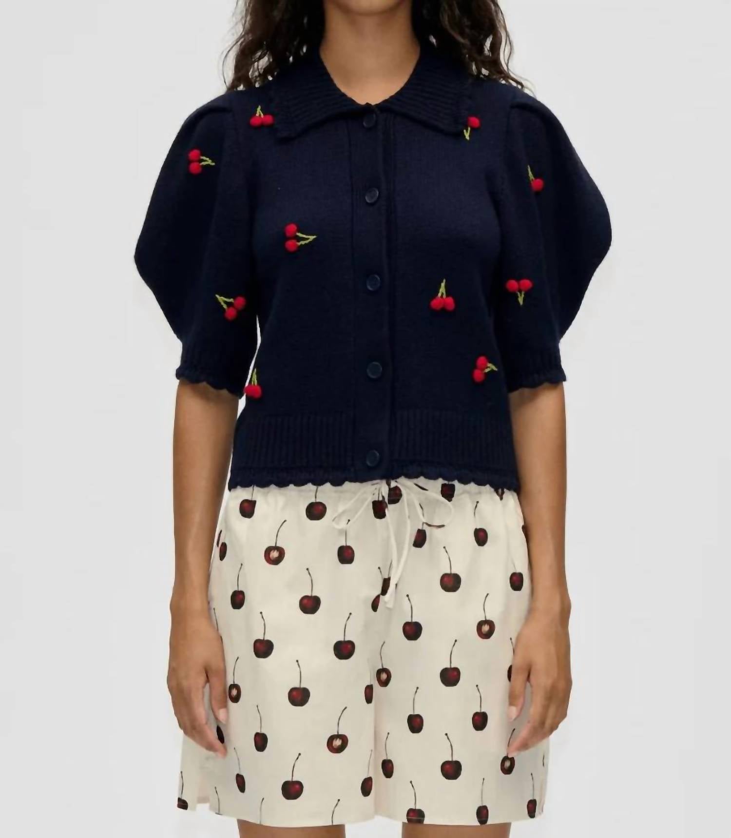 Stine Goya - Bobble Knit Polo Cardigan