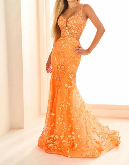 Ellie Wilde - Embroidered Tulle Sequin Mermaid Dress