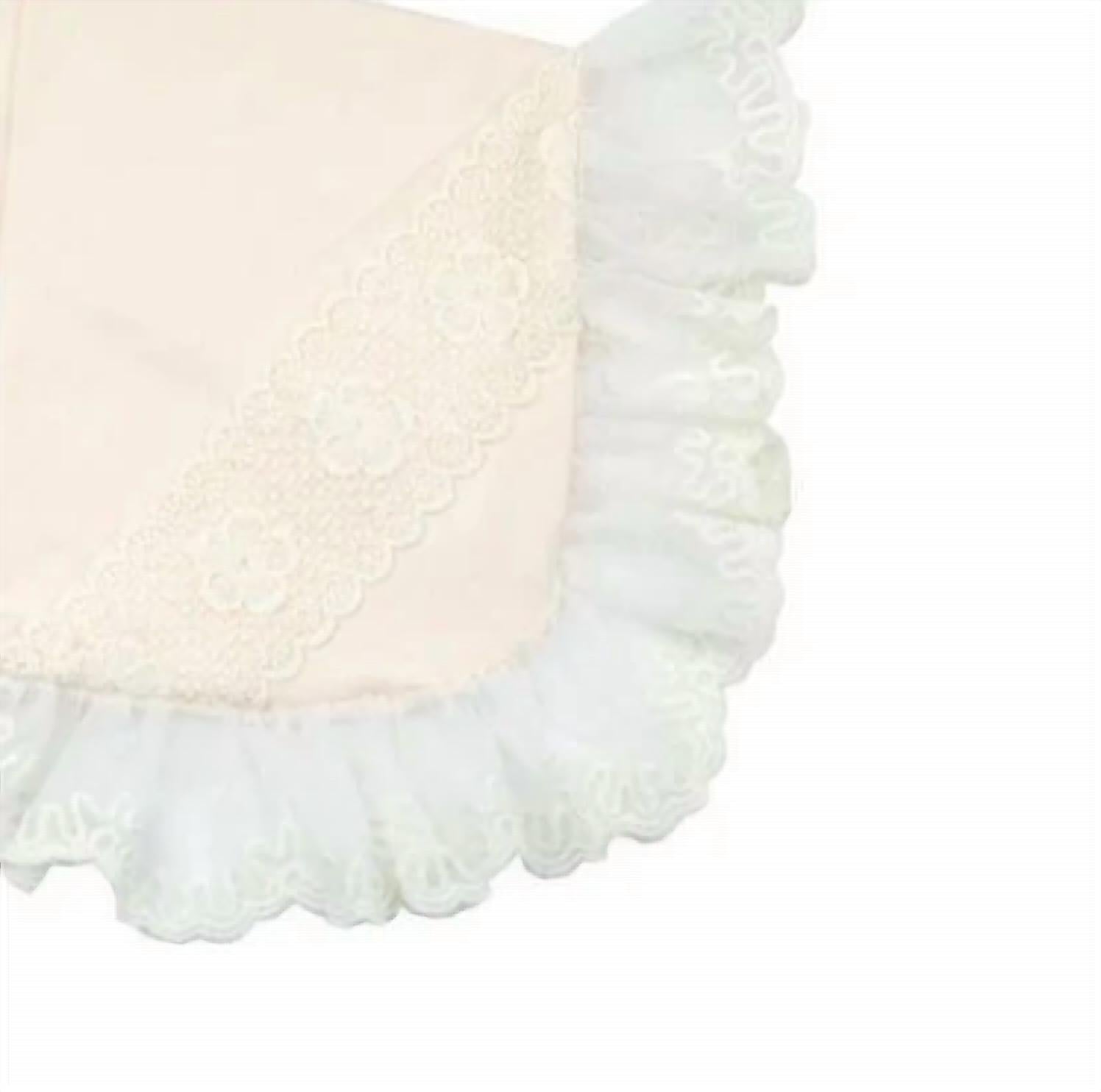 Haute Baby - Baby Blanket With Lace Trim