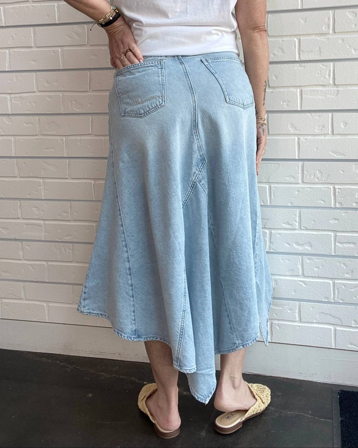 Free People - Aquarius Denim Maxi Skirt