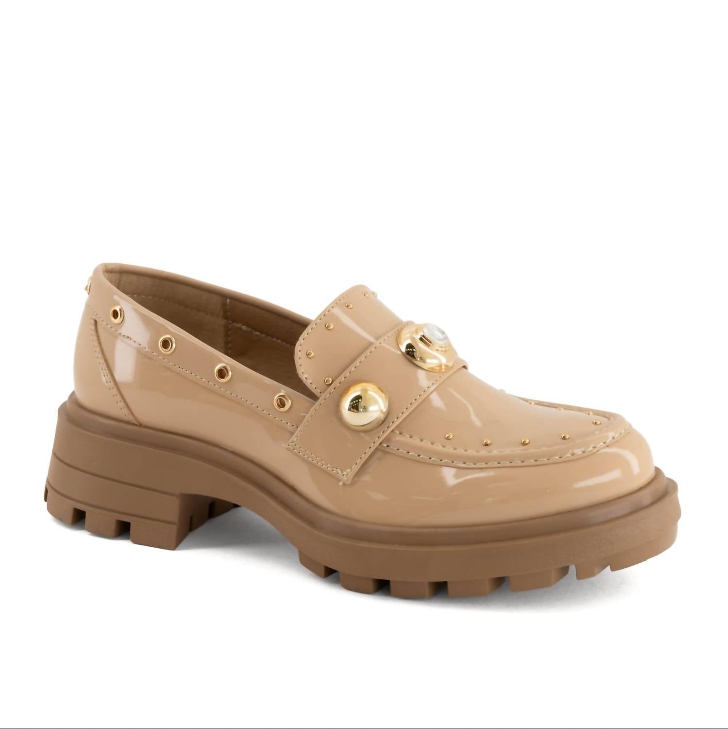Andrea Women's Platform Loafer in beige - women's flats