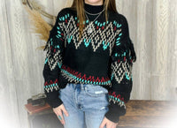 Panhandle - Women's Turtleneck Sweater With Fringe