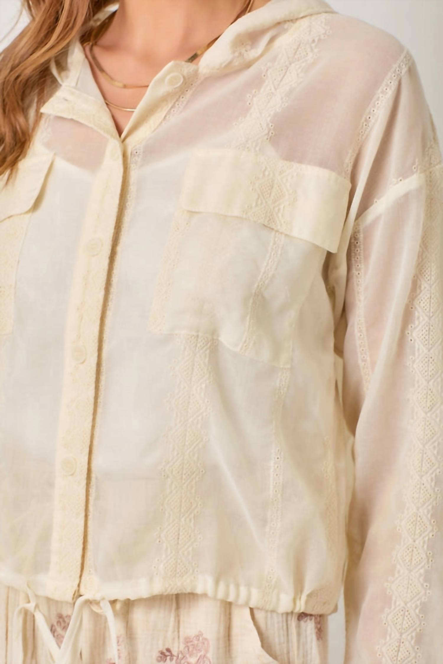 Mystree - Eyelet Hoodie Jacket