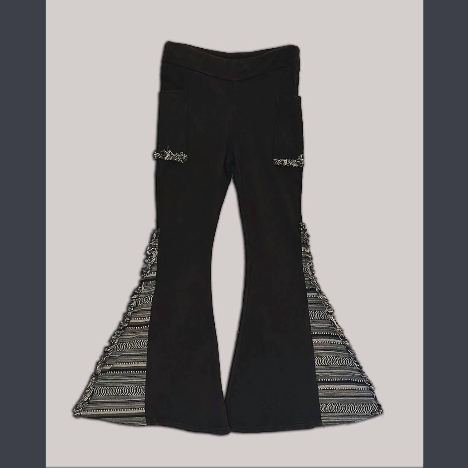 Jayli - Women's Cotton Fleece Stonewashed Pants With Gherri Trim