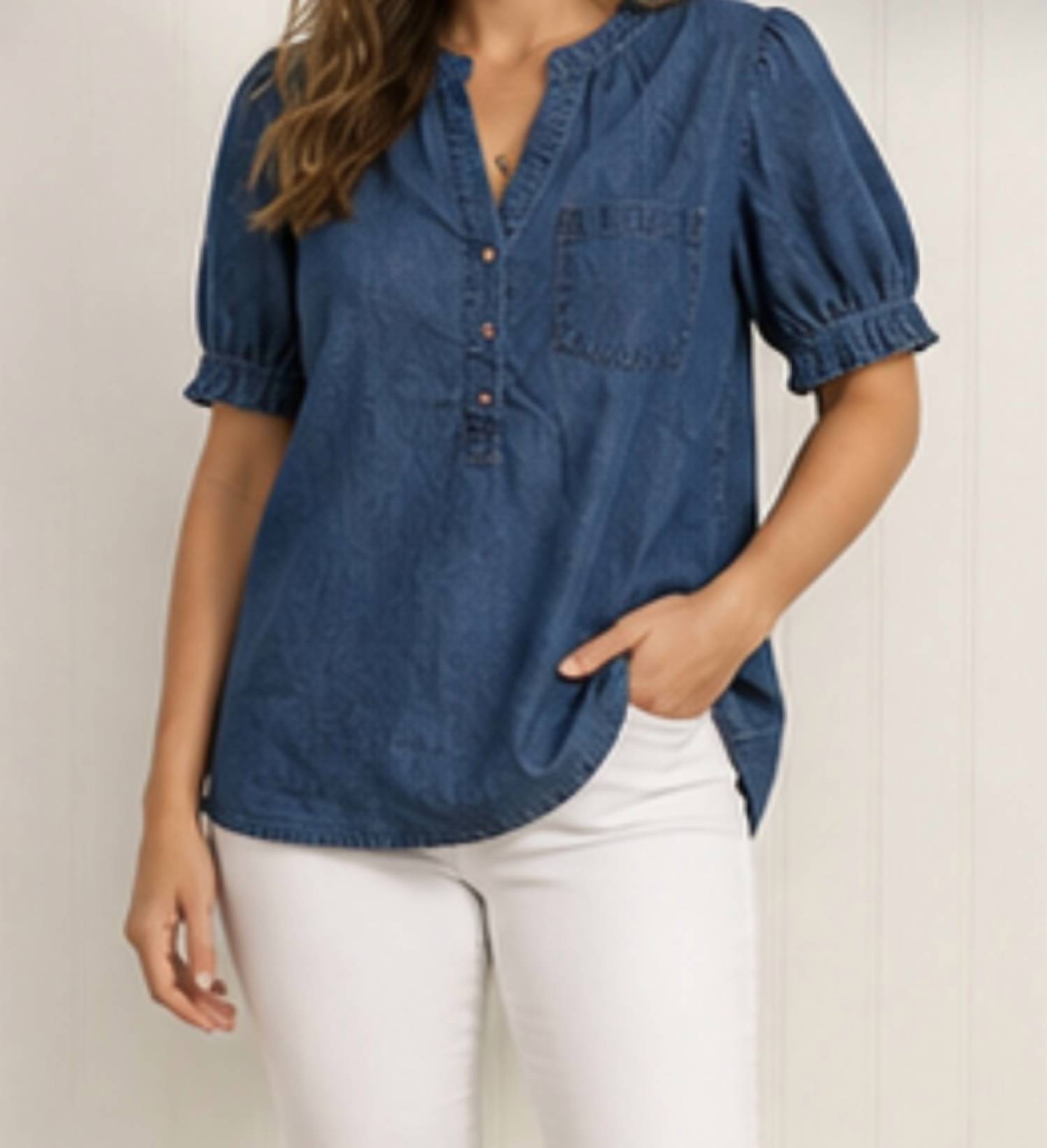 Keren Hart - Button Front Denim Shirt