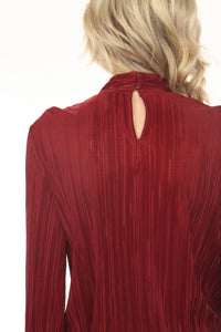 Joseph Ribkoff - Micro Pleated Mock Neck Top