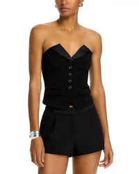 STEVE MADDEN Adare Bustier Top in black - women's blouse