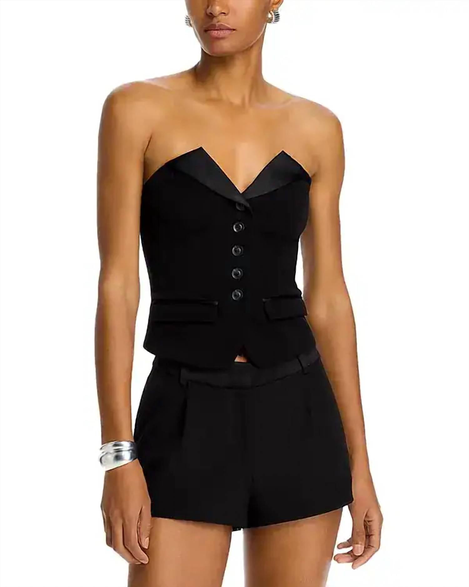 STEVE MADDEN Adare Bustier Top in black - women's blouse