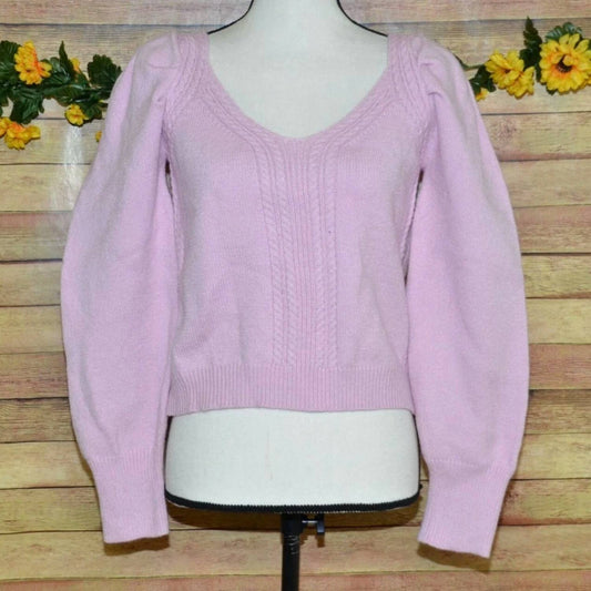 &Merci - Kinley V-neck Puff Sleeve Knit Sweater