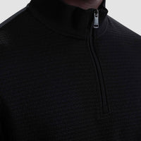 Bugatchi Uomo Textured 1/4 Zip Knit Pullover in black - men's sweater - view 5